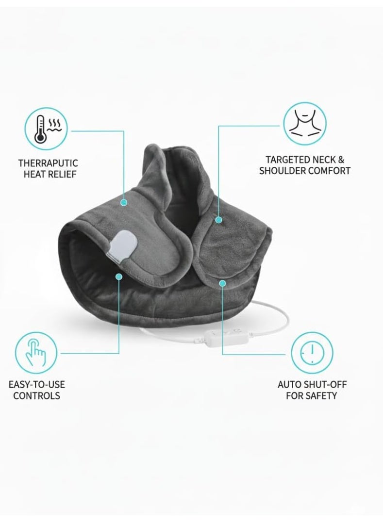 وسادة حرارية طبية لآلام الأكتاف والرقبة - لتخفيف الآلام الناتجة عن الإجهاد والتوتر - إعدادات حرارة قابلة للتعديل مع إيقاف تلقائي - تصميم مريح لراحة العضلات العميقة - Image 2